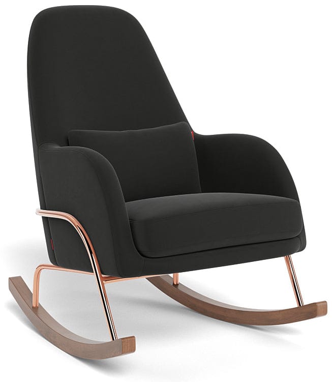Monte Design Jackson Rocker - Rose Gold Copper Base / Black Performance Microfiber Fabric - JACKSON-RGC-BLACK
