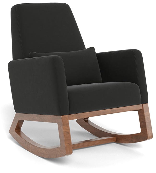 Monte Design Joya Rocker - Walnut Base / Black Performance Microfiber Fabric - JOYA-WAL-BLACK