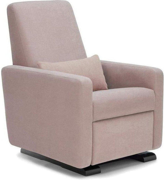 Monte Design Motorized Grano Glider Recliner - Espresso Wood Glide Base / Blush Natural Cotton-Linen Fabric - GRANO-EWG-BLUSH