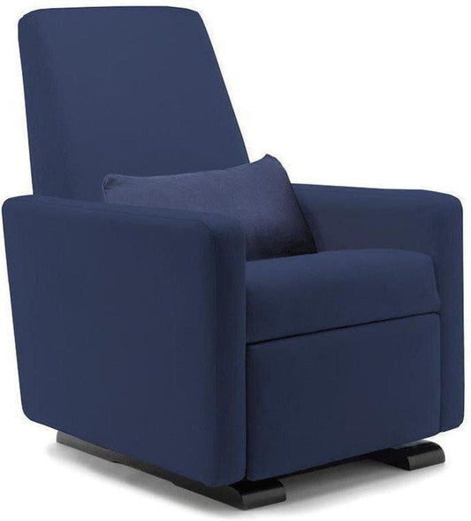 Monte Design Motorized Grano Glider Recliner - Espresso Wood Glide Base / Navy Blue Performance Microfiber Fabric - GRANO-EWG-NVPM