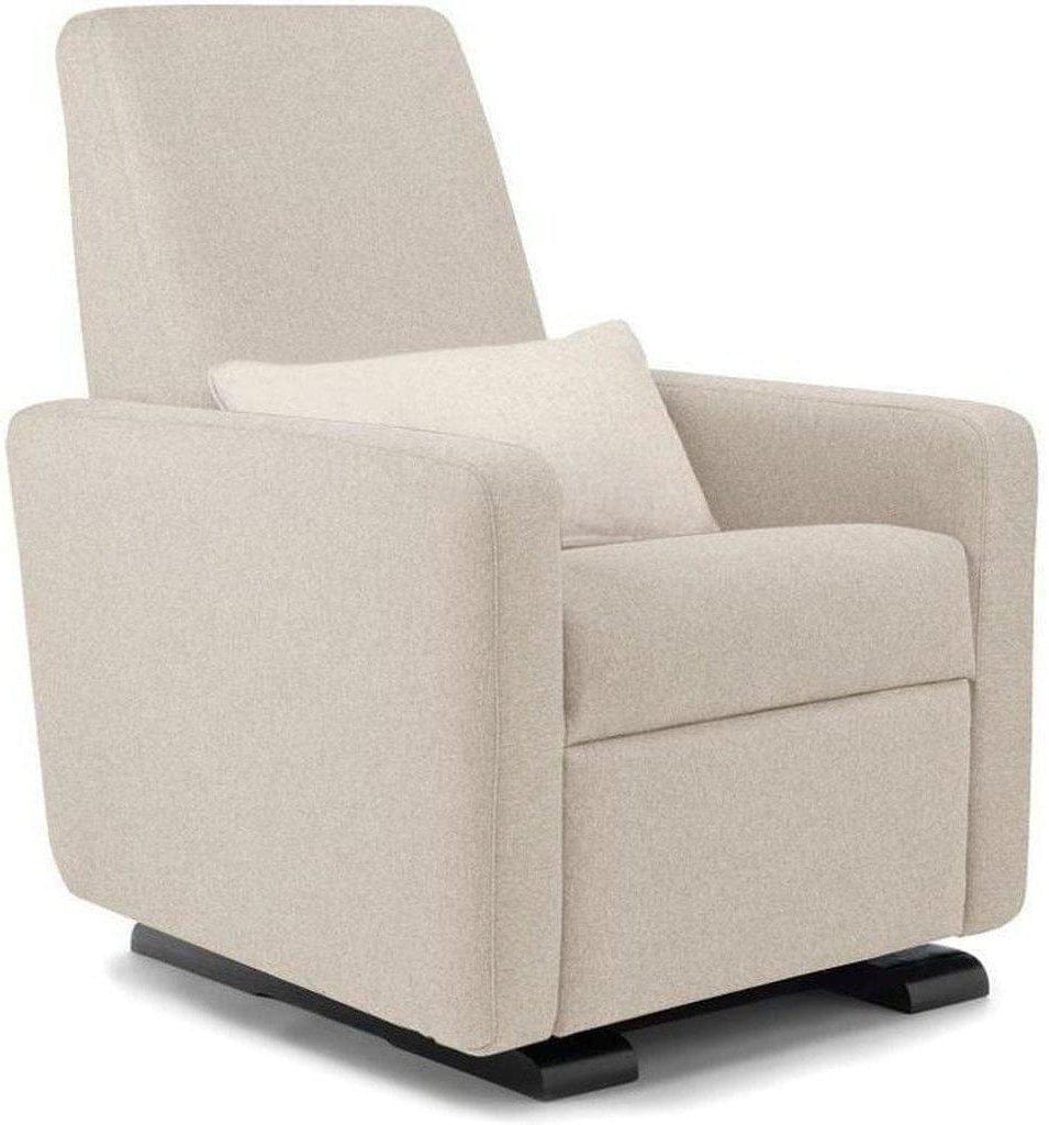 Monte Design Motorized Grano Glider Recliner - Espresso Wood Glide Base / Oatmeal Premium Italian Wool Fabric - GRANO-EWG-OIW