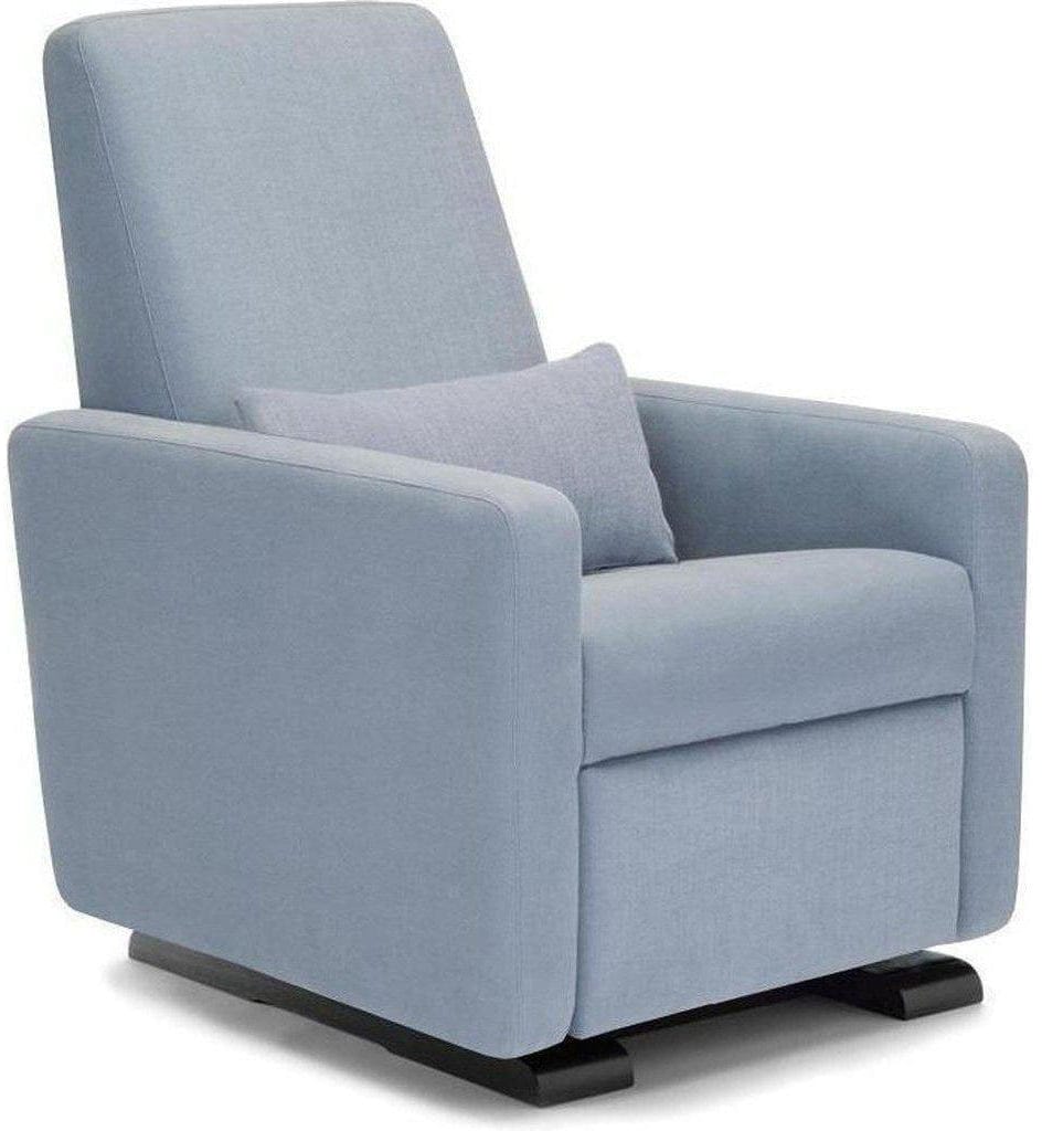 Monte Design Motorized Grano Glider Recliner - Espresso Wood Glide Base / Sky Natural Cotton-Linen Fabric - GRANO-EWG-SKY