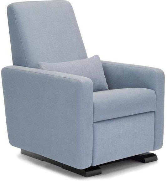 Monte Design Motorized Grano Glider Recliner - Espresso Wood Glide Base / Sky Natural Cotton-Linen Fabric - GRANO-EWG-SKY