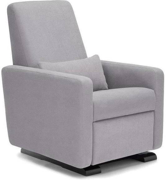 Monte Design Motorized Grano Glider Recliner - Espresso Wood Glide Base / Smoke Natural Cotton-Linen Fabric - GRANO-EWG-SMOKE