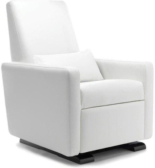 Monte Design Motorized Grano Glider Recliner - Espresso Wood Glide Base / White Enviroleather Fabric - GRANO-EWG-WHITE