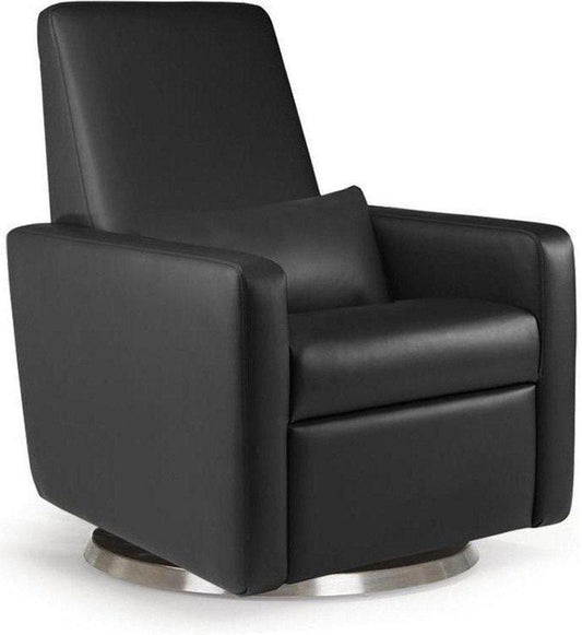 Monte Design Motorized Grano Glider Recliner - Stainless Steel Swivel and Glide Base / Black Enviroleather Fabric - GRANO-SS-BLACK