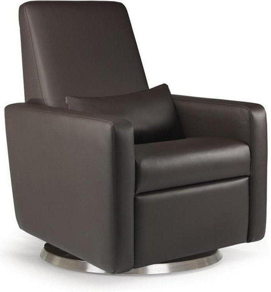 Monte Design Motorized Grano Glider Recliner - Stainless Steel Swivel and Glide Base / Brown Enviroleather Fabric - GRANO-SS-BROWN