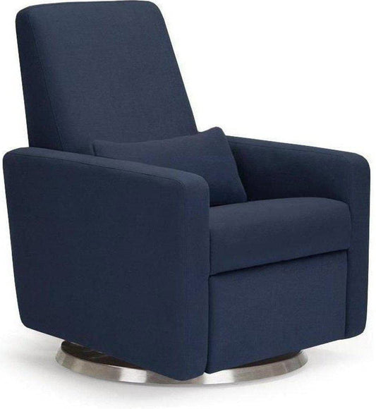 Monte Design Motorized Grano Glider Recliner - Stainless Steel Swivel and Glide Base /  Navy Blue Performance Microfiber Fabric - GRANO-SS-NVPM