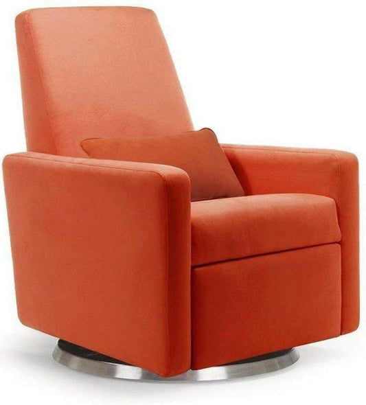 Monte Design Motorized Grano Glider Recliner - Stainless Steel Swivel and Glide Base / Orange Performance Microfiber Fabric - GRANO-SS-OPM