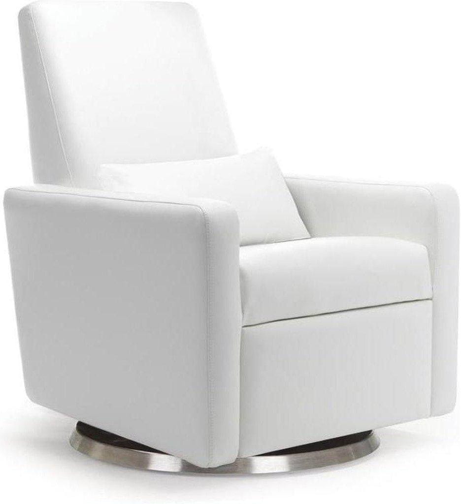 Monte Design Motorized Grano Glider Recliner - Stainless Steel Swivel and Glide Base / White Enviroleather Fabric - GRANO-SS-WHITE