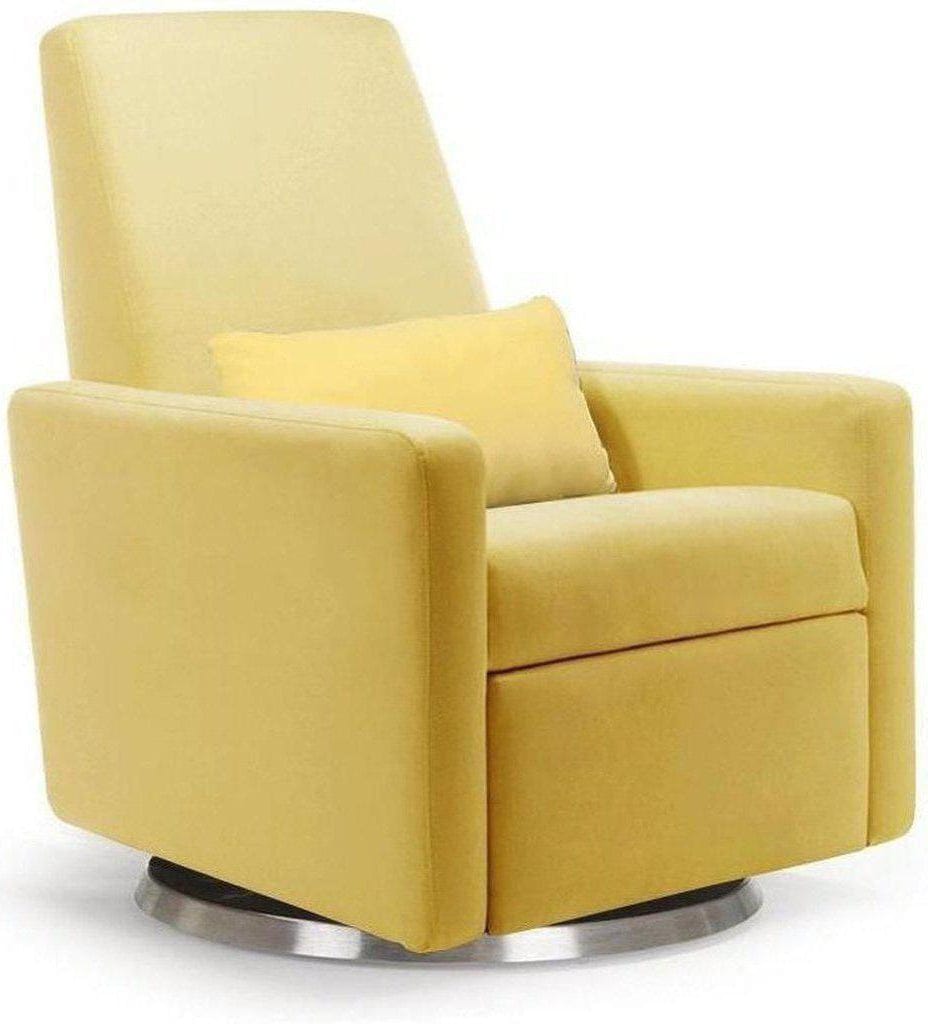 Monte Design Motorized Grano Glider Recliner - Stainless Steel Swivel and Glide Base / Yellow Performance Microfiber Fabric - GRANO-SS-YPM
