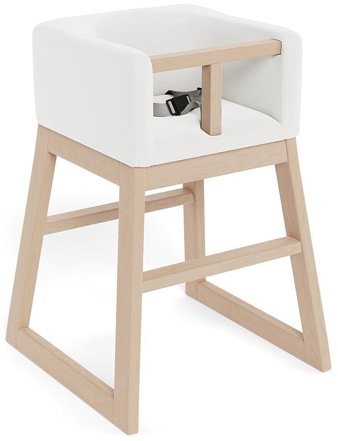 Monte Design Tavo High Chair - Clear Maple Base / White Enviroleather Fabric - TAVO-MAP-WHITE
