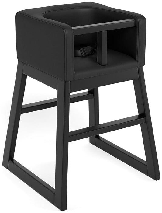 Monte Design Tavo High Chair - Espresso Base / Black Enviroleather Fabric - TAVO-ESP-BLACK