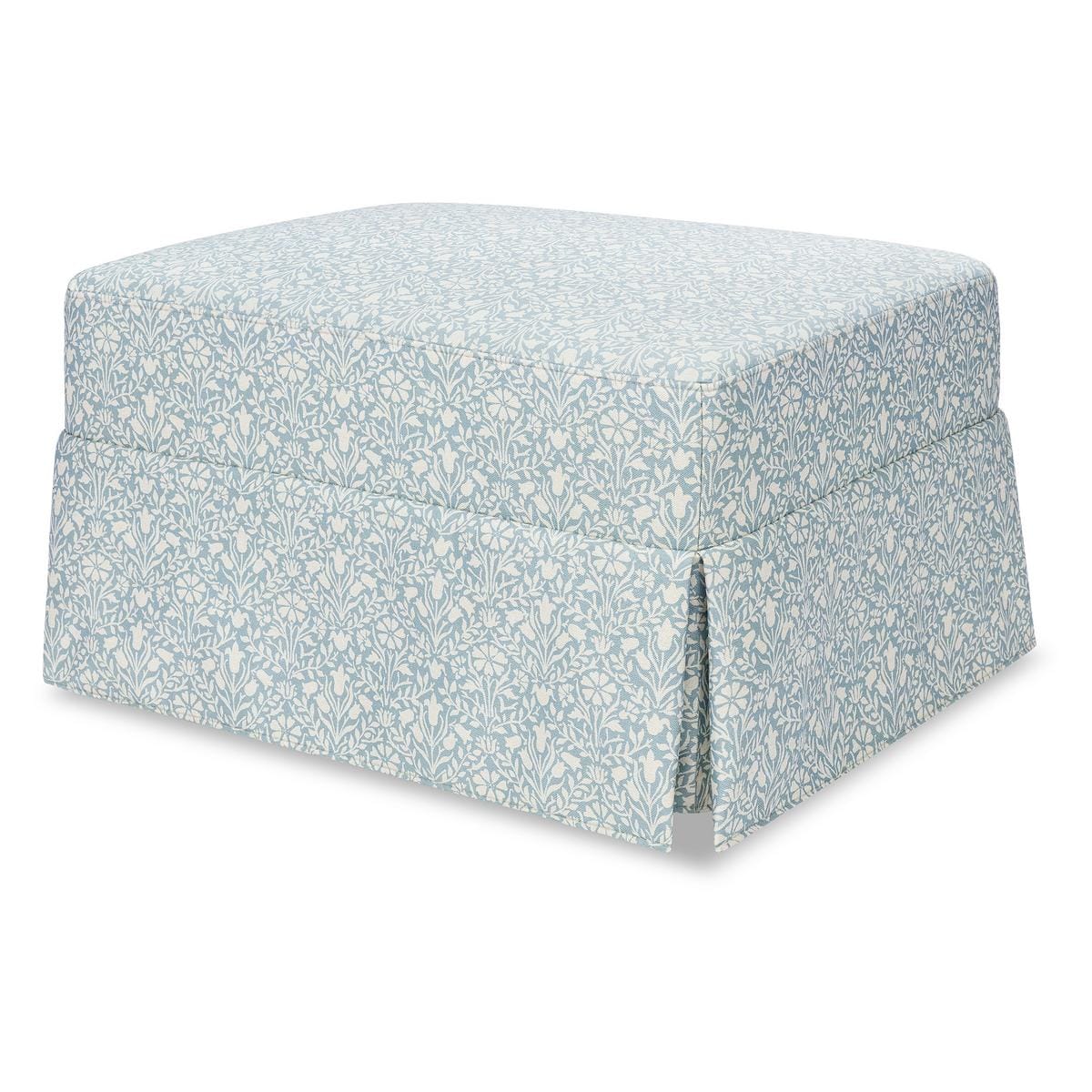 Morris & Co. x Namesake Crawford Gliding Ottoman - Bellflowers in Powdered Blue - M21785BPB