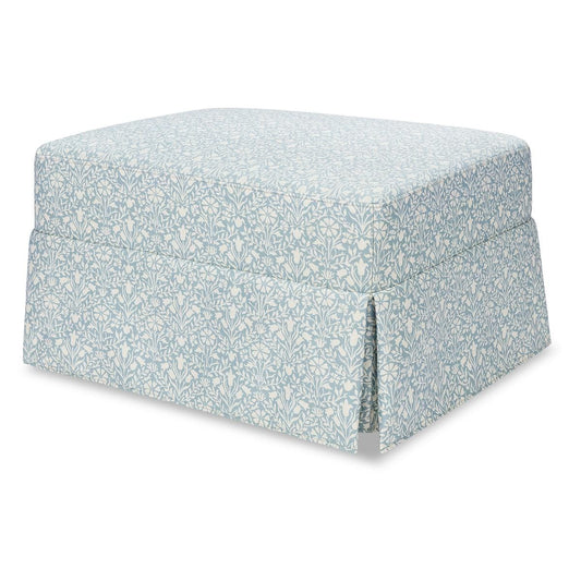Morris & Co. x Namesake Crawford Gliding Ottoman - Bellflowers in Powdered Blue - M21785BPB