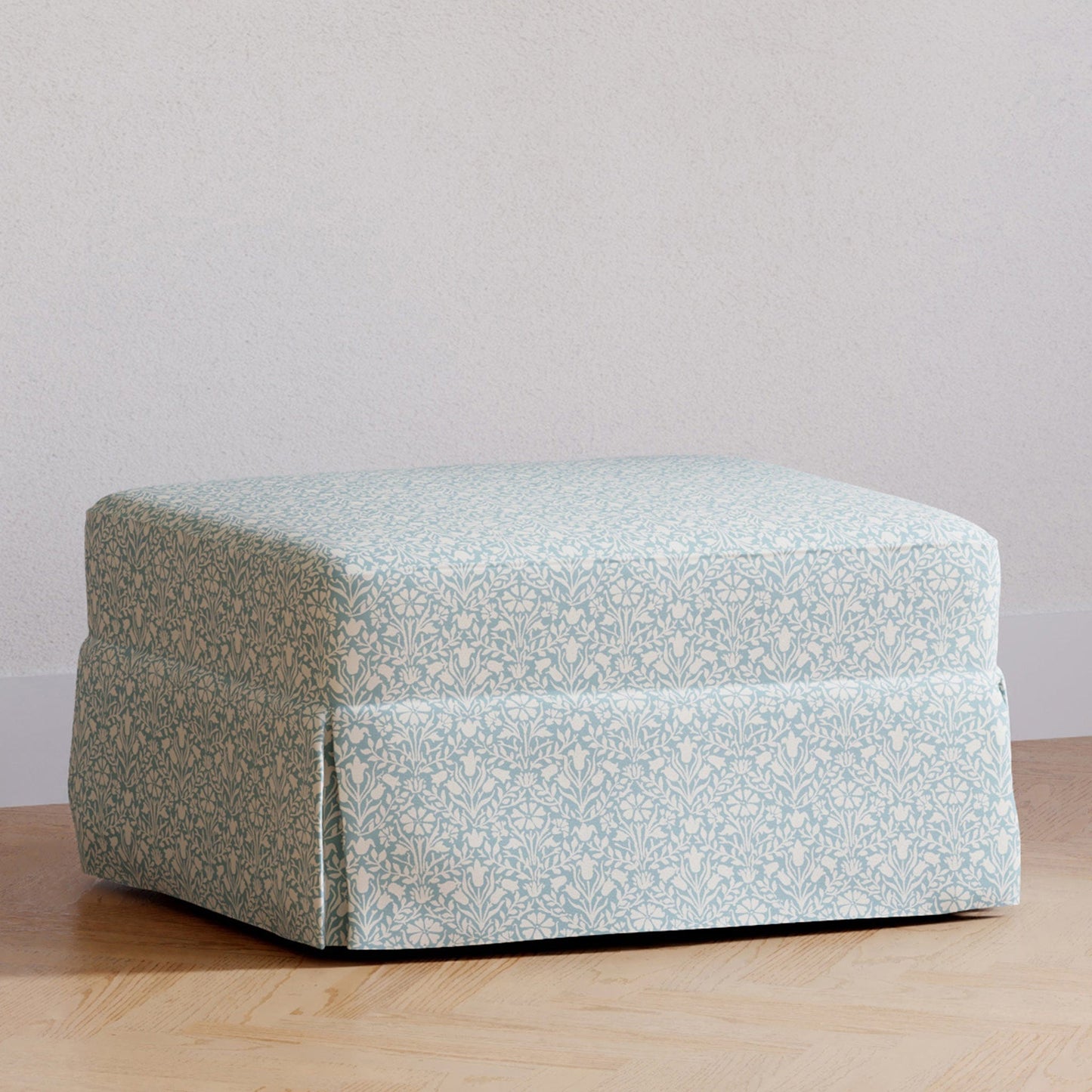Morris & Co. x Namesake Crawford Gliding Ottoman - Bellflowers in Powdered Blue - M21785BPB