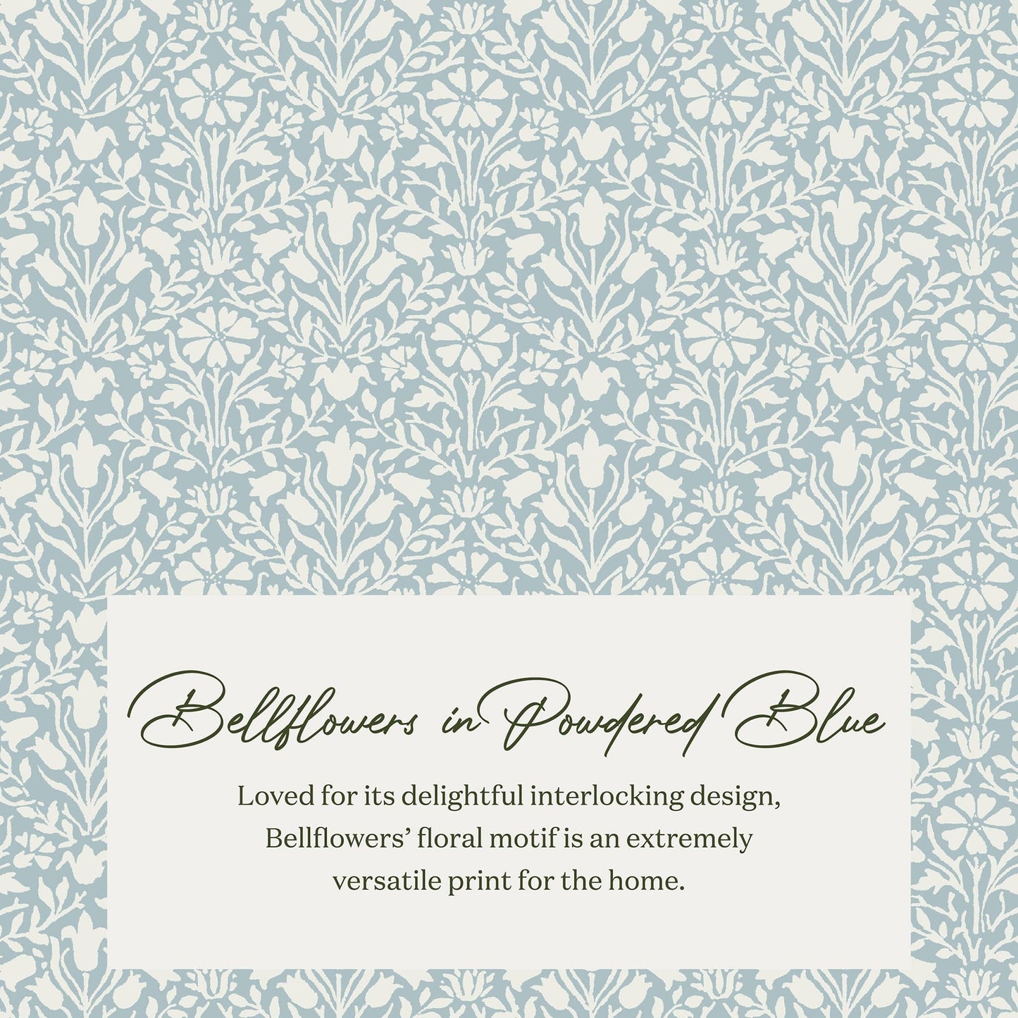 Morris & Co. x Namesake Crawford Gliding Ottoman - Bellflowers in Powdered Blue - M21785BPB