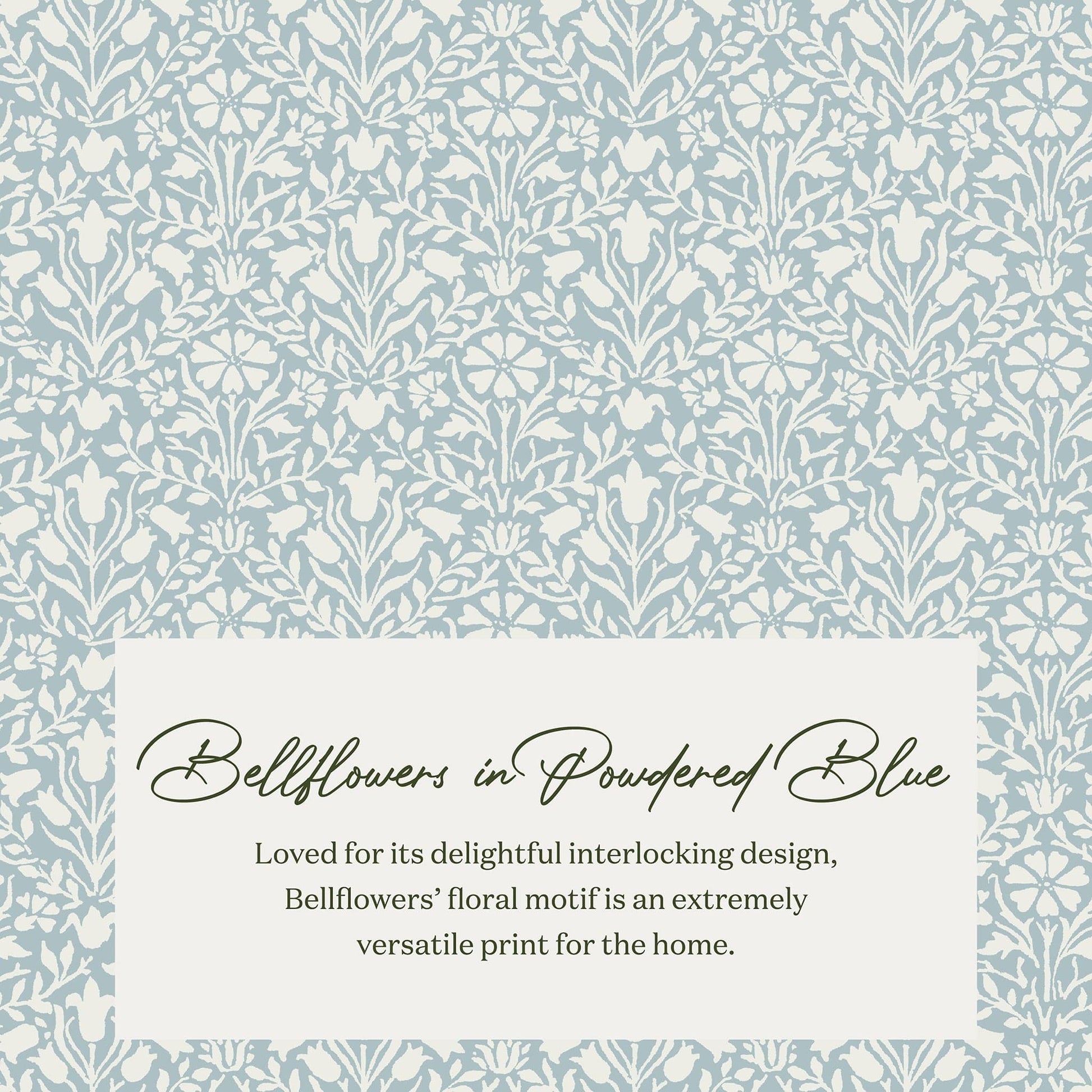 Morris & Co. x Namesake Crawford Gliding Ottoman - Bellflowers in Powdered Blue - M21785BPB