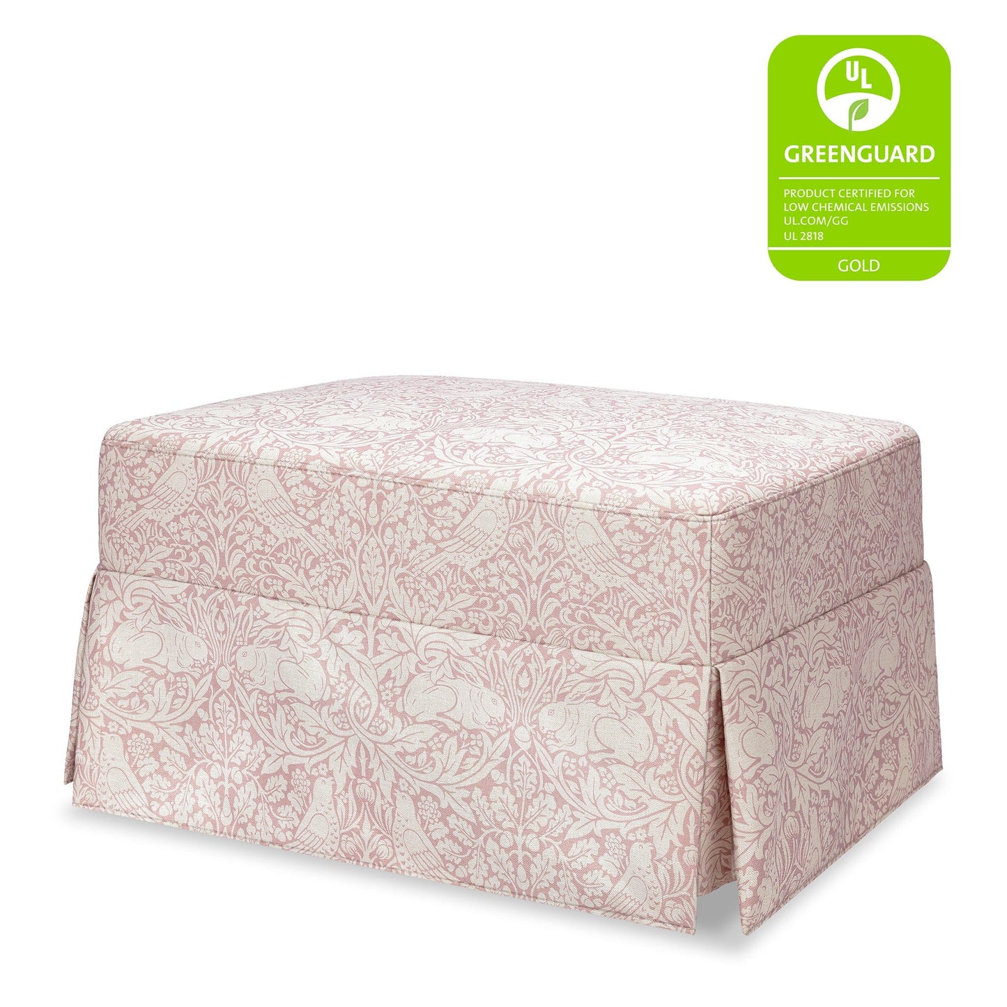 Morris & Co. x Namesake Crawford Gliding Ottoman - Pure Brer Rabbit in Rose - M21785PBRR