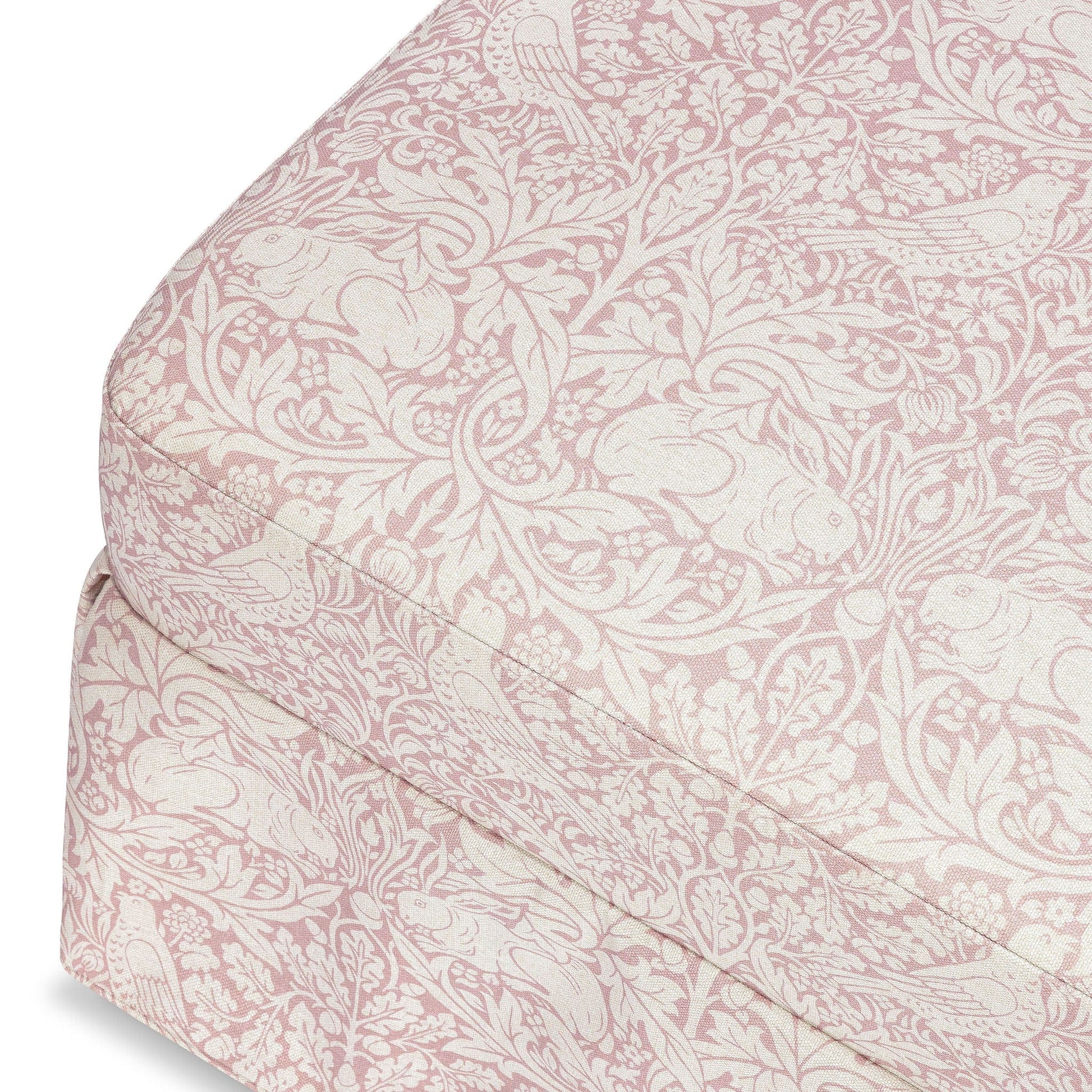 Morris & Co. x Namesake Crawford Gliding Ottoman - Pure Brer Rabbit in Rose - M21785PBRR