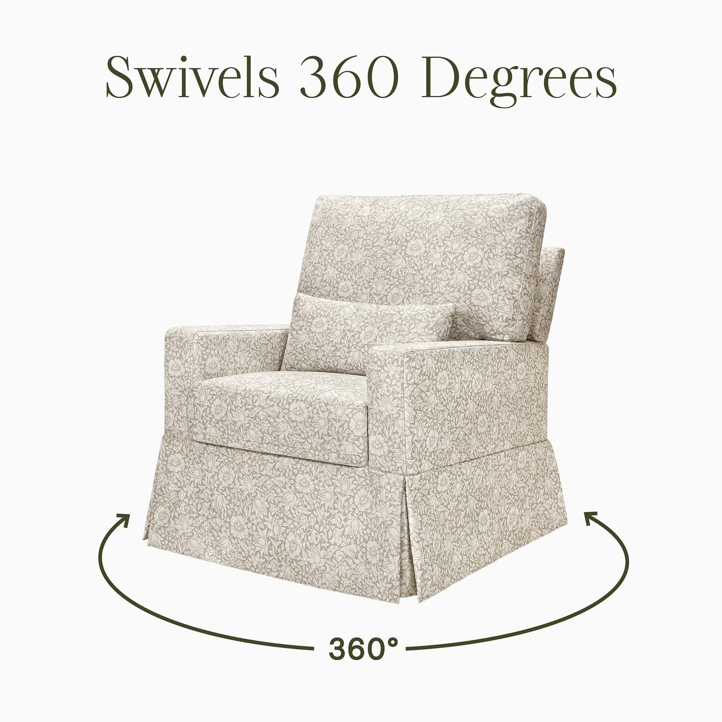 Morris & Co. x Namesake Crawford Pillowback Comfort Swivel Glider - Mallow in Ash - M21787MA