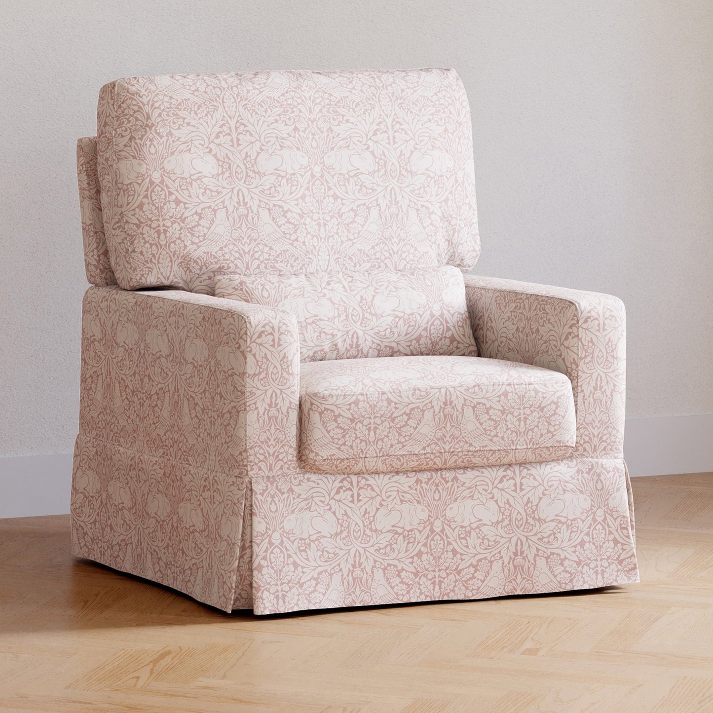 Morris & Co. x Namesake Crawford Pillowback Comfort Swivel Glider - Pure Brer Rabbit in Rose - M21787PBRR