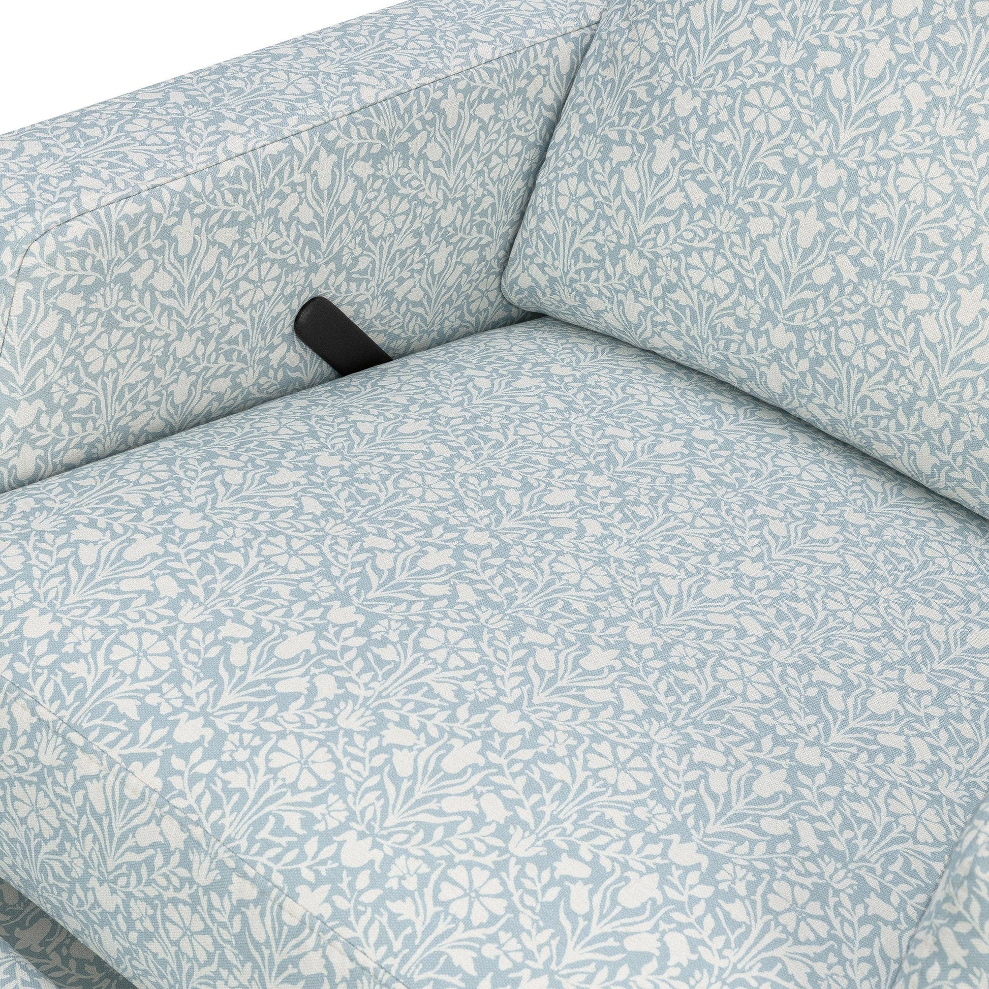 Morris & Co. x Namesake Crewe Swivel Glider Recliner - Bellflowers in Powdered Blue - M22287BPBDB