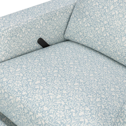 Morris & Co. x Namesake Crewe Swivel Glider Recliner - Bellflowers in Powdered Blue - M22287BPBDB