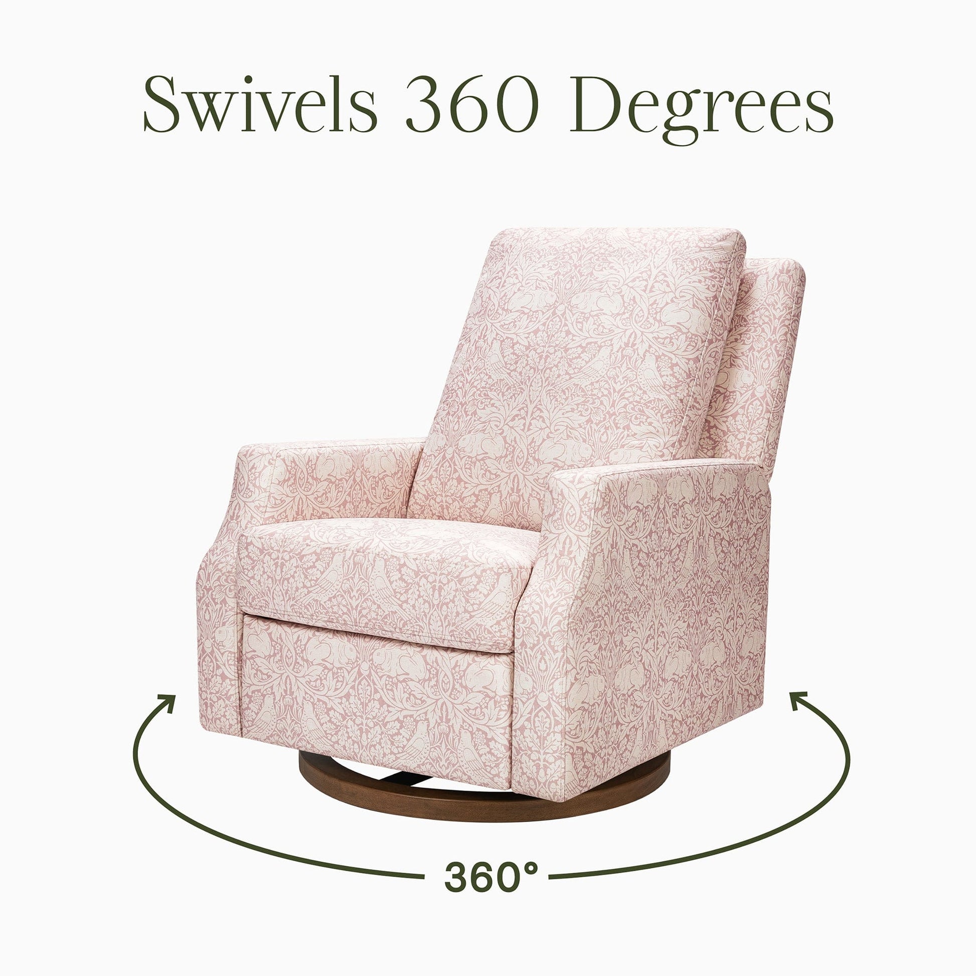 Morris & Co. x Namesake Crewe Swivel Glider Recliner - Pure Brer Rabbit in Rose - M22287PBRRDB