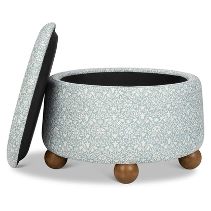 Morris & Co. x Namesake Tuffet Storage Ottoman - Bellflowers in Powdered Blue - M30985BPBDF