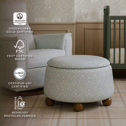 Morris & Co. x Namesake Tuffet Storage Ottoman - Bellflowers in Powdered Blue - M30985BPBDF