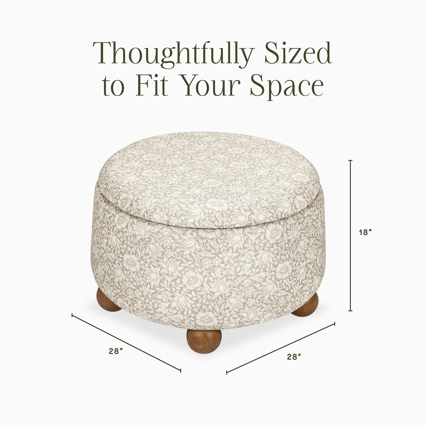 Morris & Co. x Namesake Tuffet Storage Ottoman - Mallow in Ash - M30985MADF