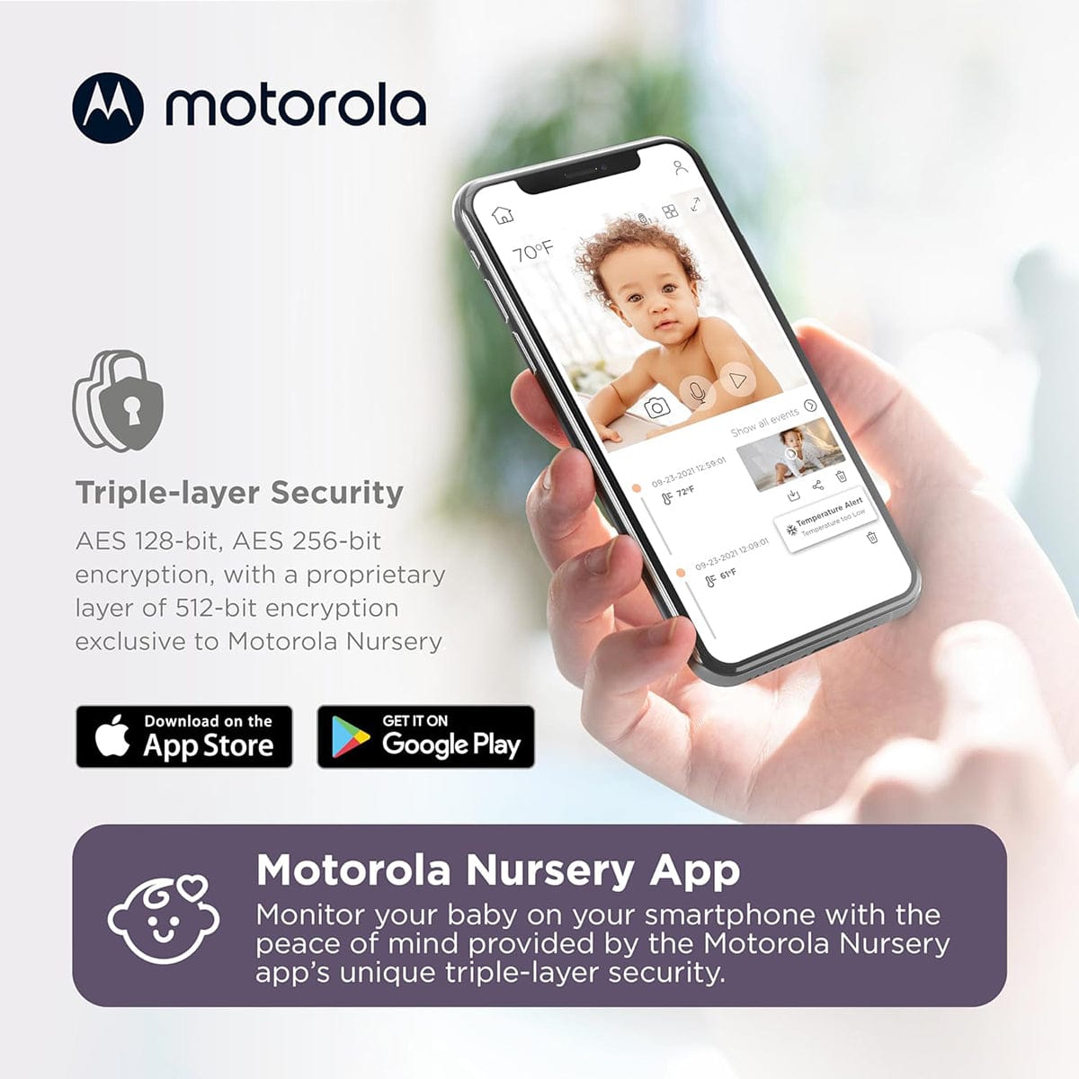 Motorola PIP1510 Connect 5" Wi-Fi Motorized Video Baby Monitor - PIP1510-CONNECT