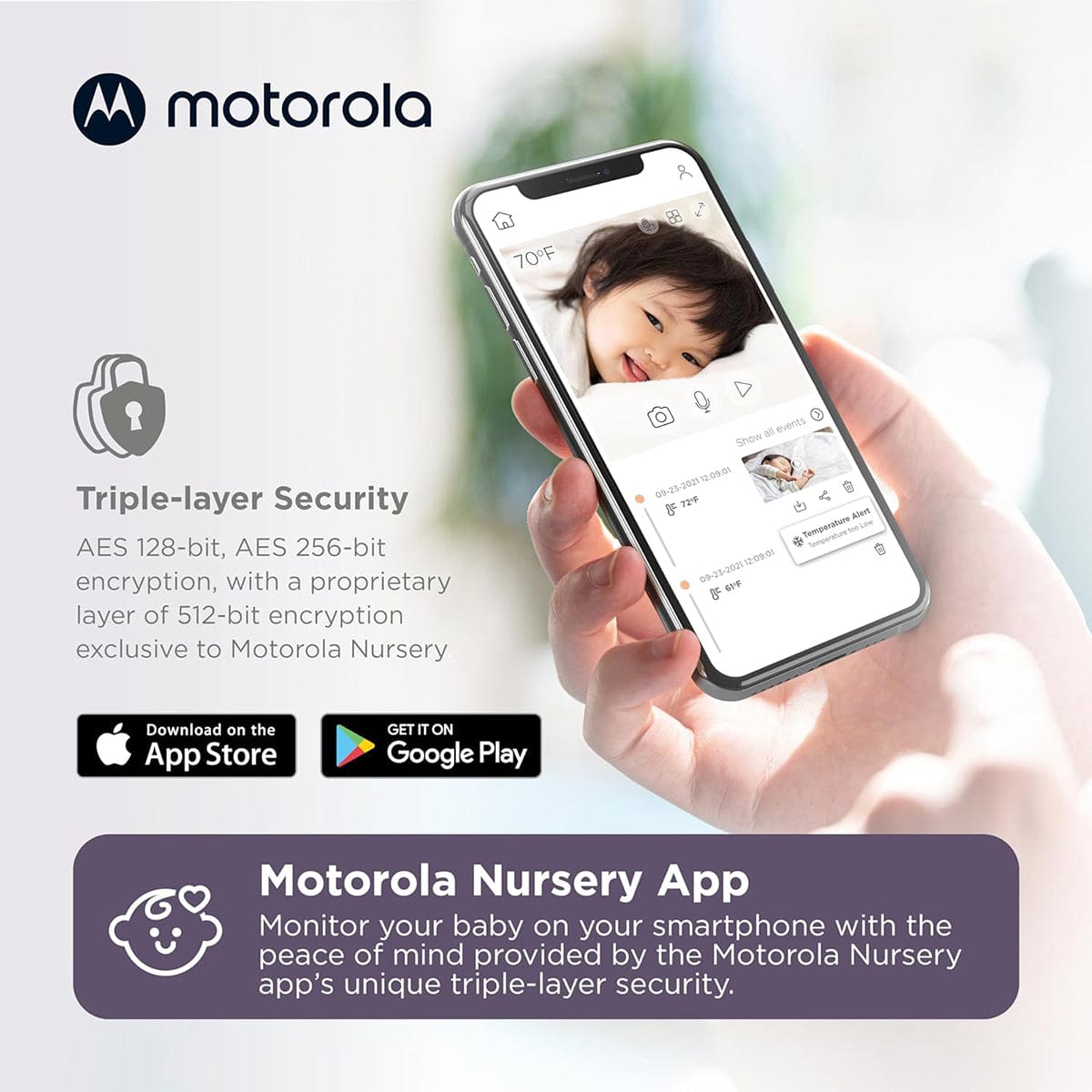 Motorola PIP1610 HD 5" Wi-Fi HD Motorized Video Baby Monitor - PIP1610-HD