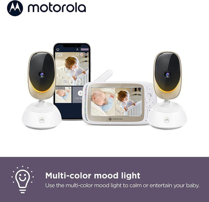 Motorola VM85 Connect 5" Wi-Fi Video Baby Monitor with Mood Light - 2 Camera Pack - VM85-2-CONNECT