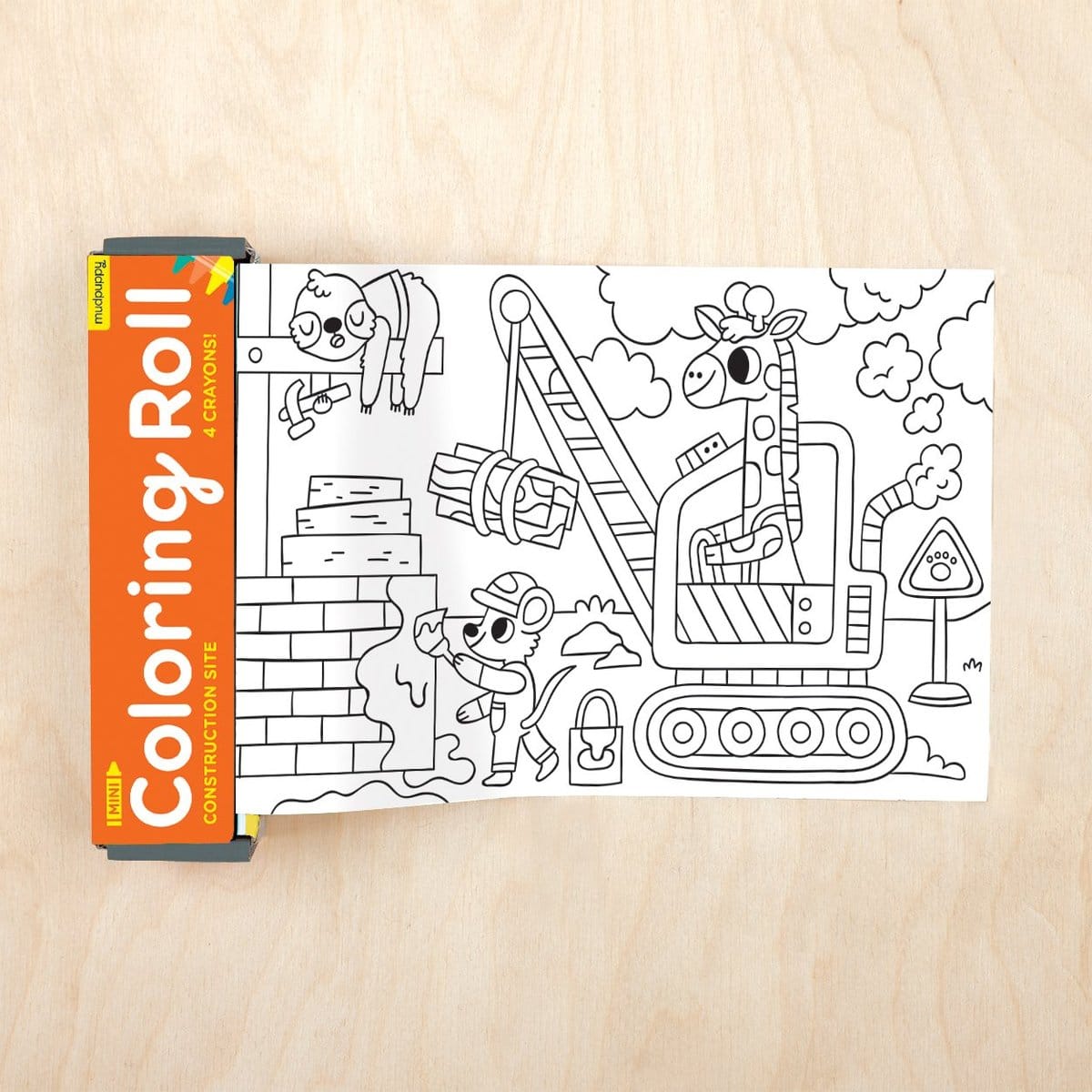 Mudpuppy Mini Coloring Roll - Construction Site - 9780735369610