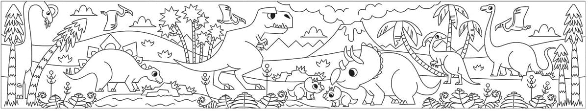 Mudpuppy Mini Coloring Roll - Mighty Dinosaurs - 9780735359833