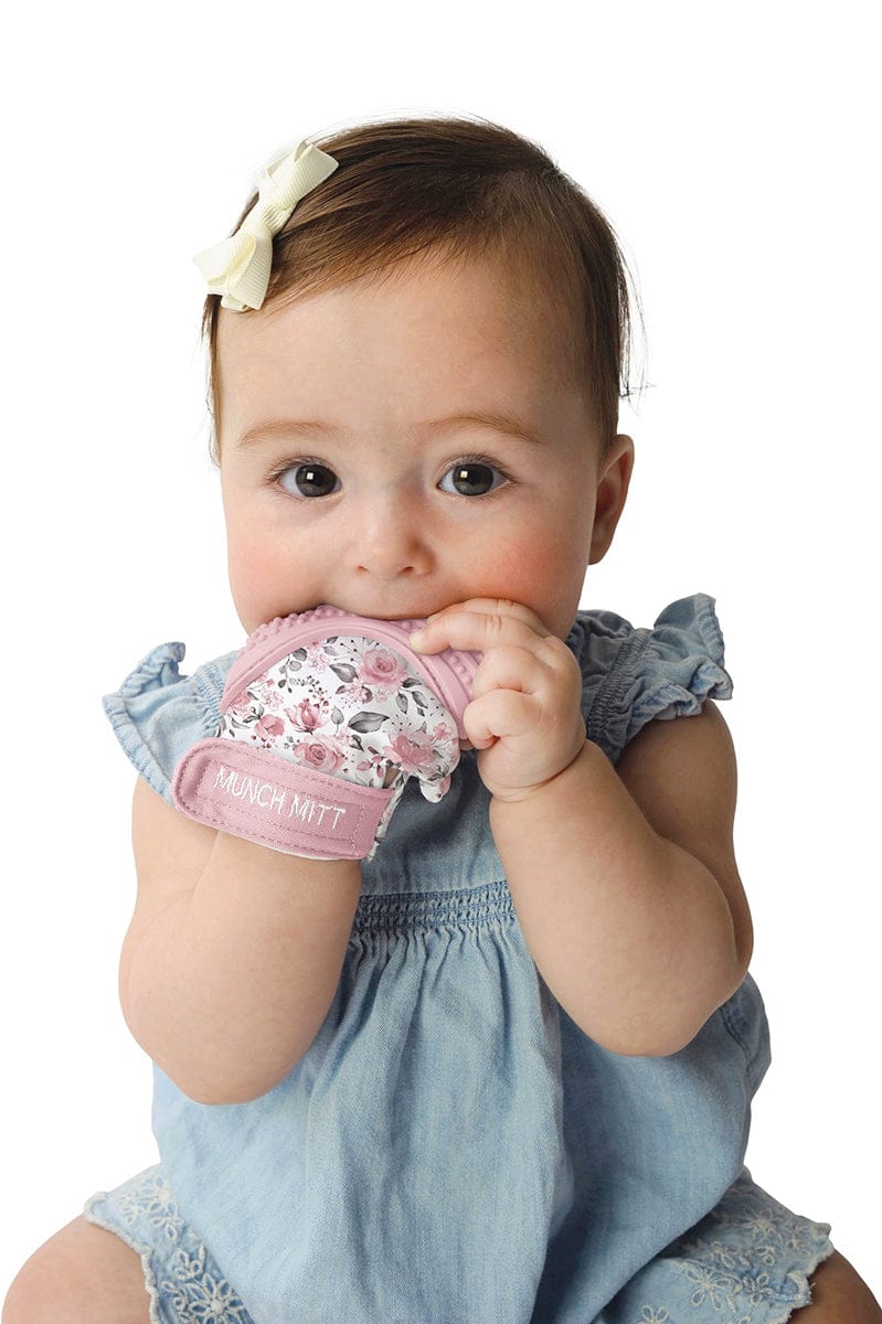 Munch Mitt Teething Mitten - Rosewood - MM42RW