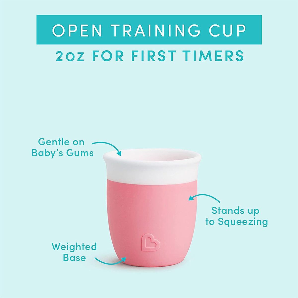 Munchkin C'est Silicone Open Training Cup, 2oz - Coral - 17776