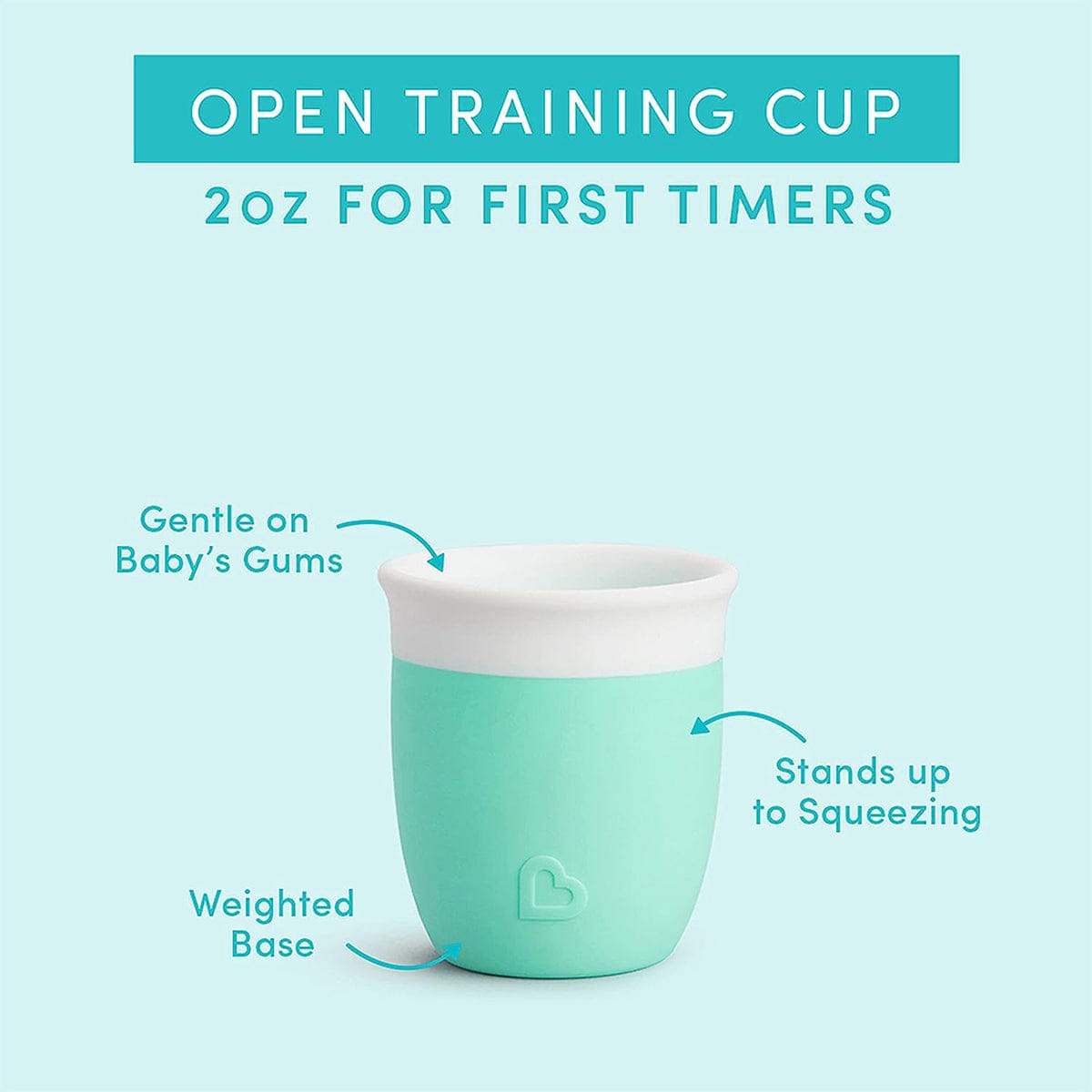Munchkin C'est Silicone Open Training Cup, 2oz - Mint - 31147