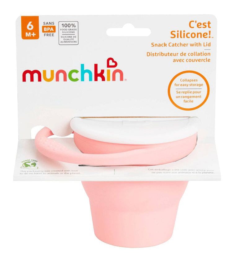 Munchkin C'est Silicone Snack Catcher with Lid - Coral - 38077P