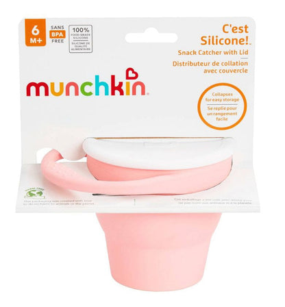 Munchkin C'est Silicone Snack Catcher with Lid - Coral - 38077P