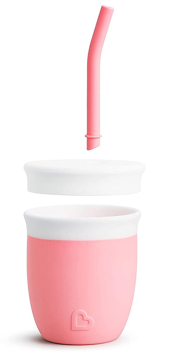 Munchkin C'est Silicone Training Cup with Straw, 4oz - Coral - 17777