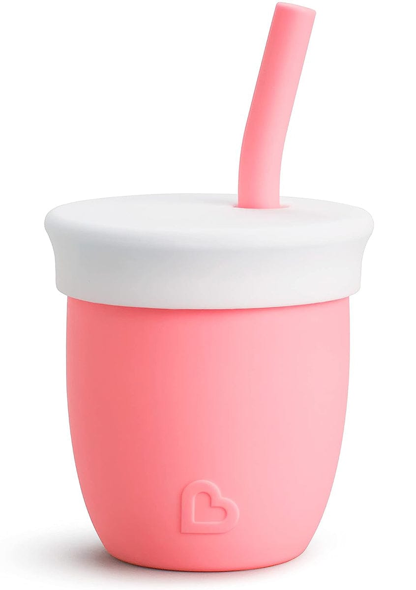 Munchkin C'est Silicone Training Cup with Straw, 4oz - Coral - 17777
