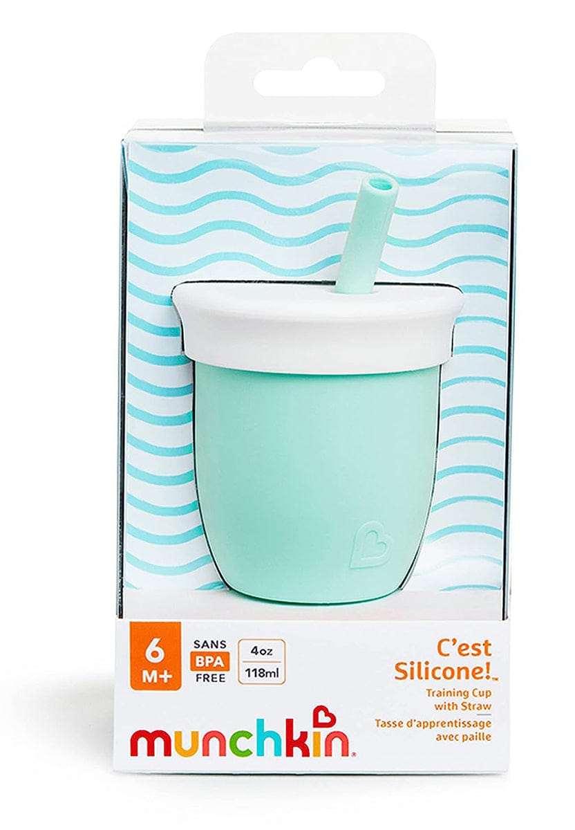 Munchkin C'est Silicone Training Cup with Straw, 4oz - Mint - 31145