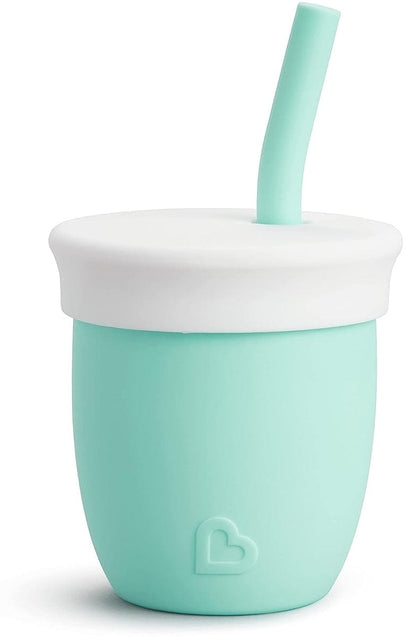 Munchkin C'est Silicone Training Cup with Straw, 4oz - Mint - 31145