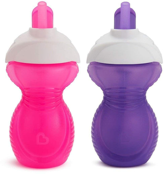 Munchkin Click Lock 9oz Flip Straw Cup, 2pk - Deco (Colors Vary)