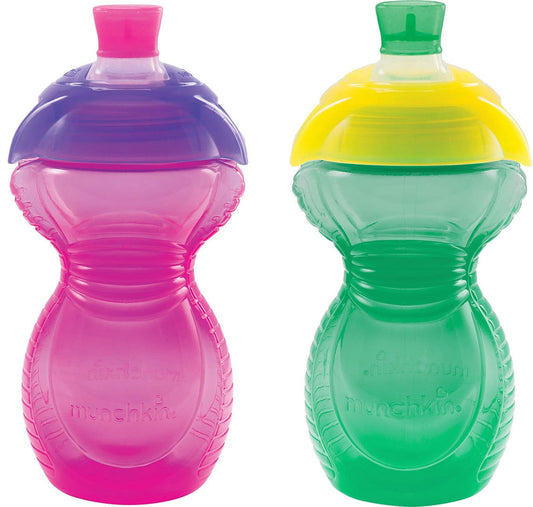 Munchkin Click Lock Bite Proof 9oz Sippy Cups, 2 Pack - Girl