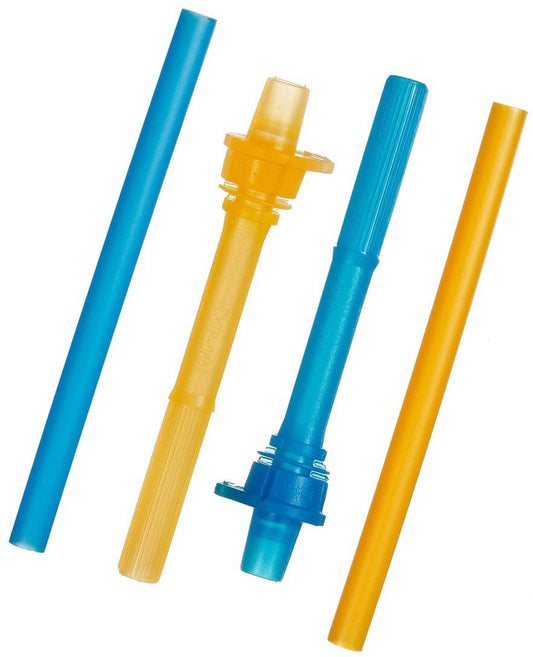 Munchkin Click Lock Replacement Straws with Valves, 2 Pk - Blue/Orange - 24028-BLORG