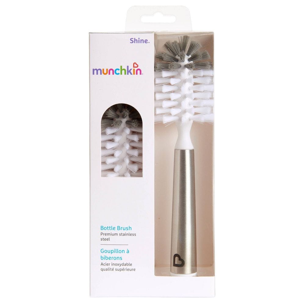 Munchkin Shine Stainless Steel Bottle Brush & Refill Brush Head - 16175002